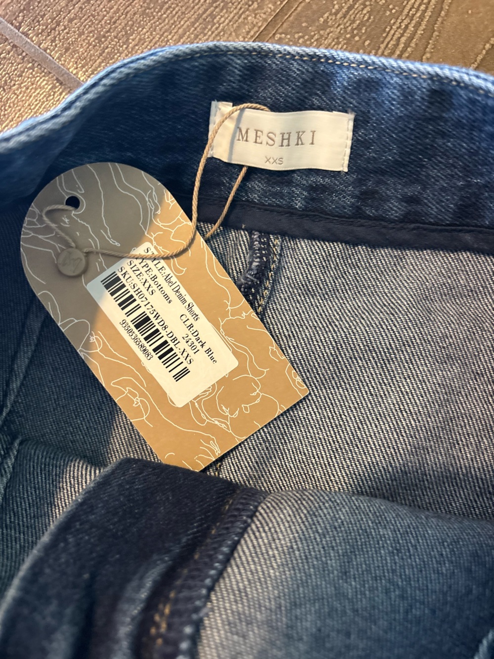 Meshki Denim High-Waist Shorts & Vest Set - Picture 3 of 5